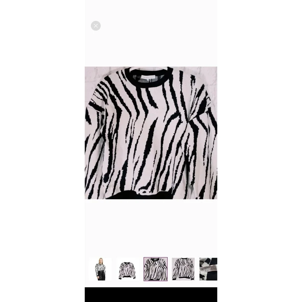 Endless Rose Women's L Zebra Print Knit Soft Pullover‎ Sweater Whimsigoth